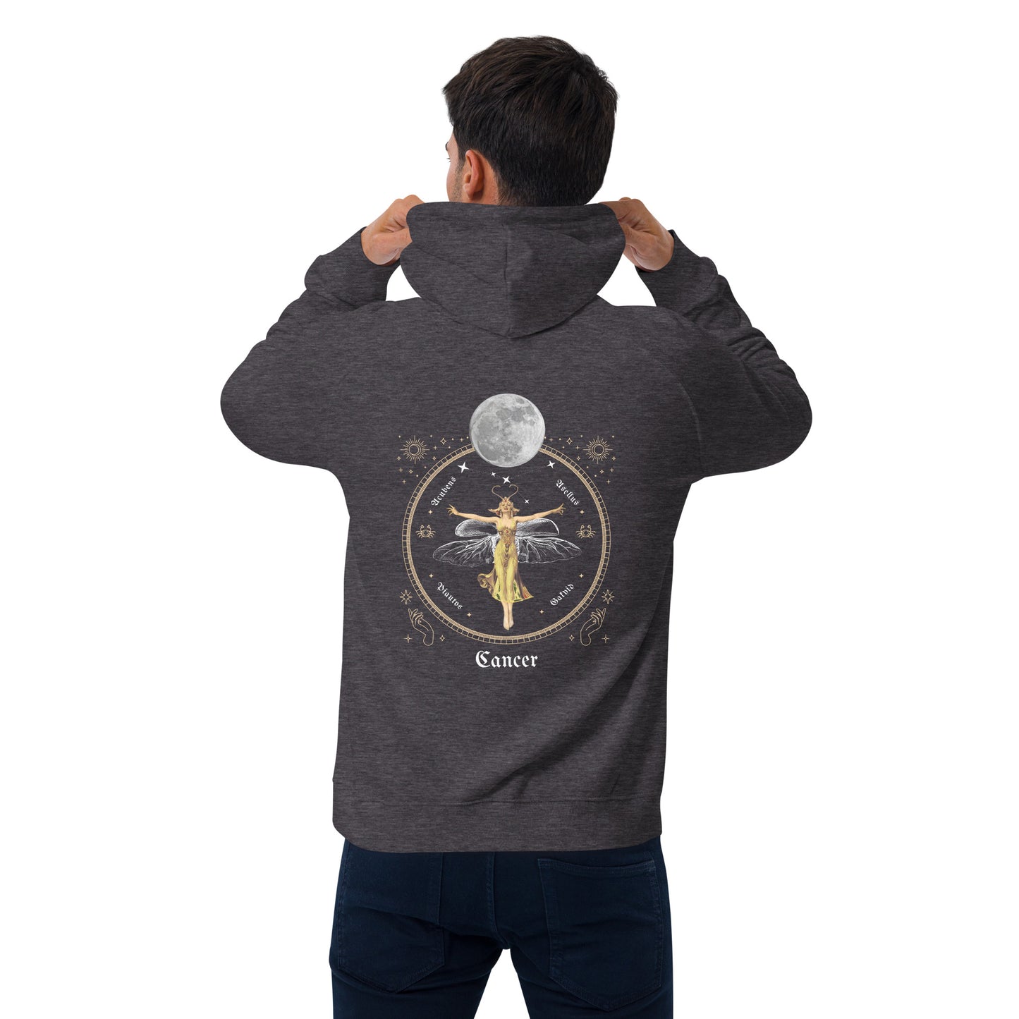 Zodiac Sign Cancer Unisex eco raglan hoodie